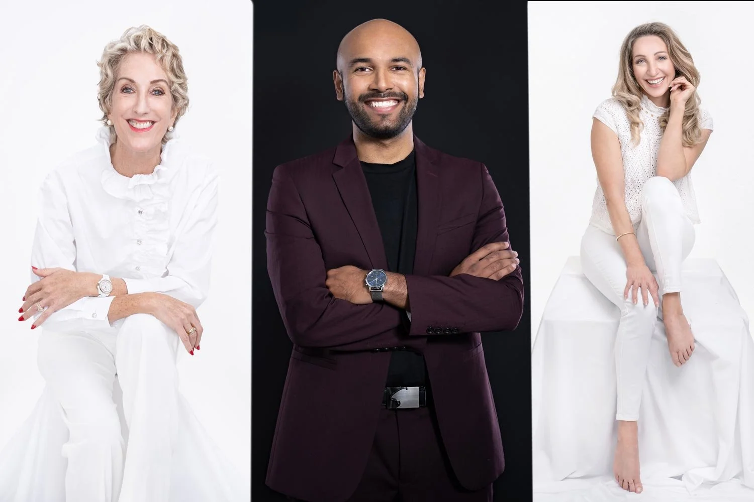 A row of personal branding portraits by Belinda Bullock