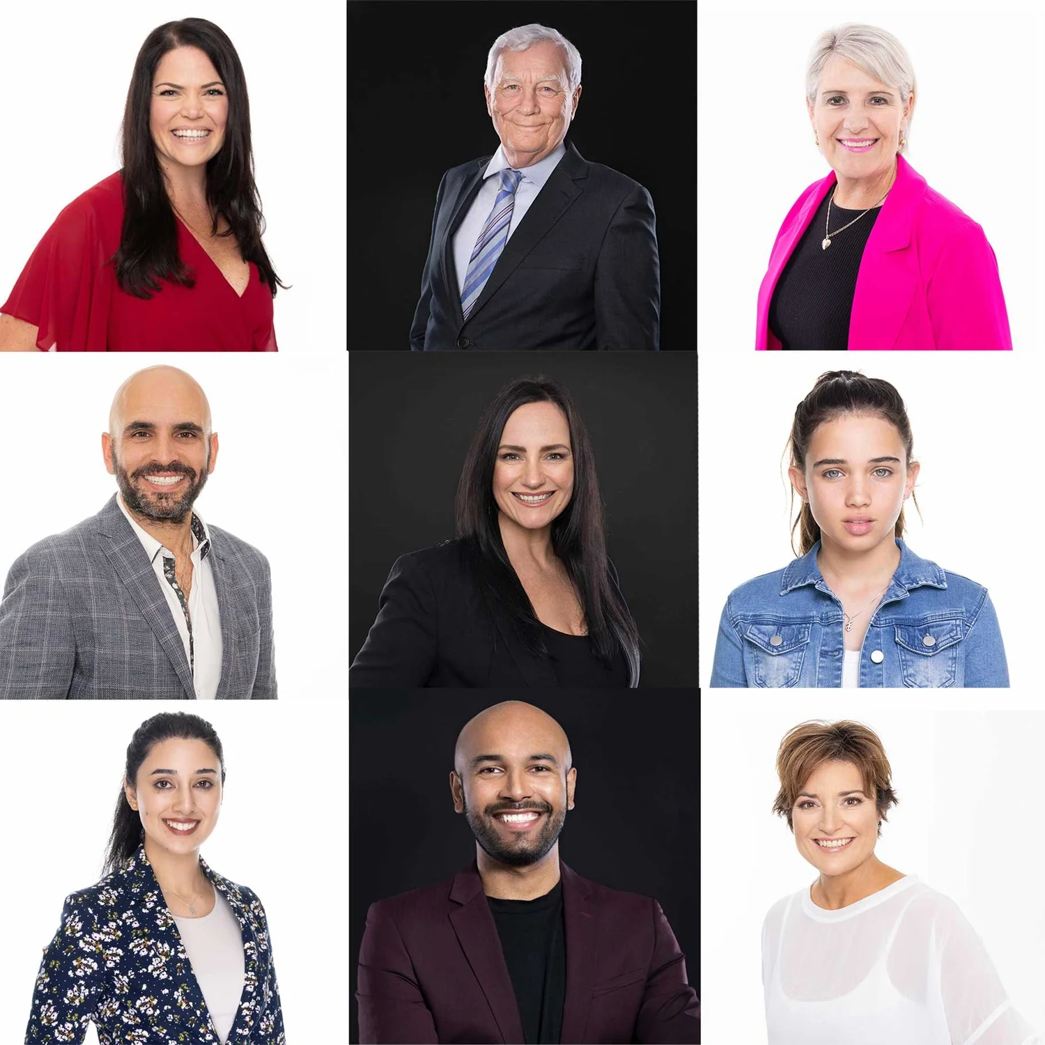 A mix of company headshots by Belinda Bullock Photography